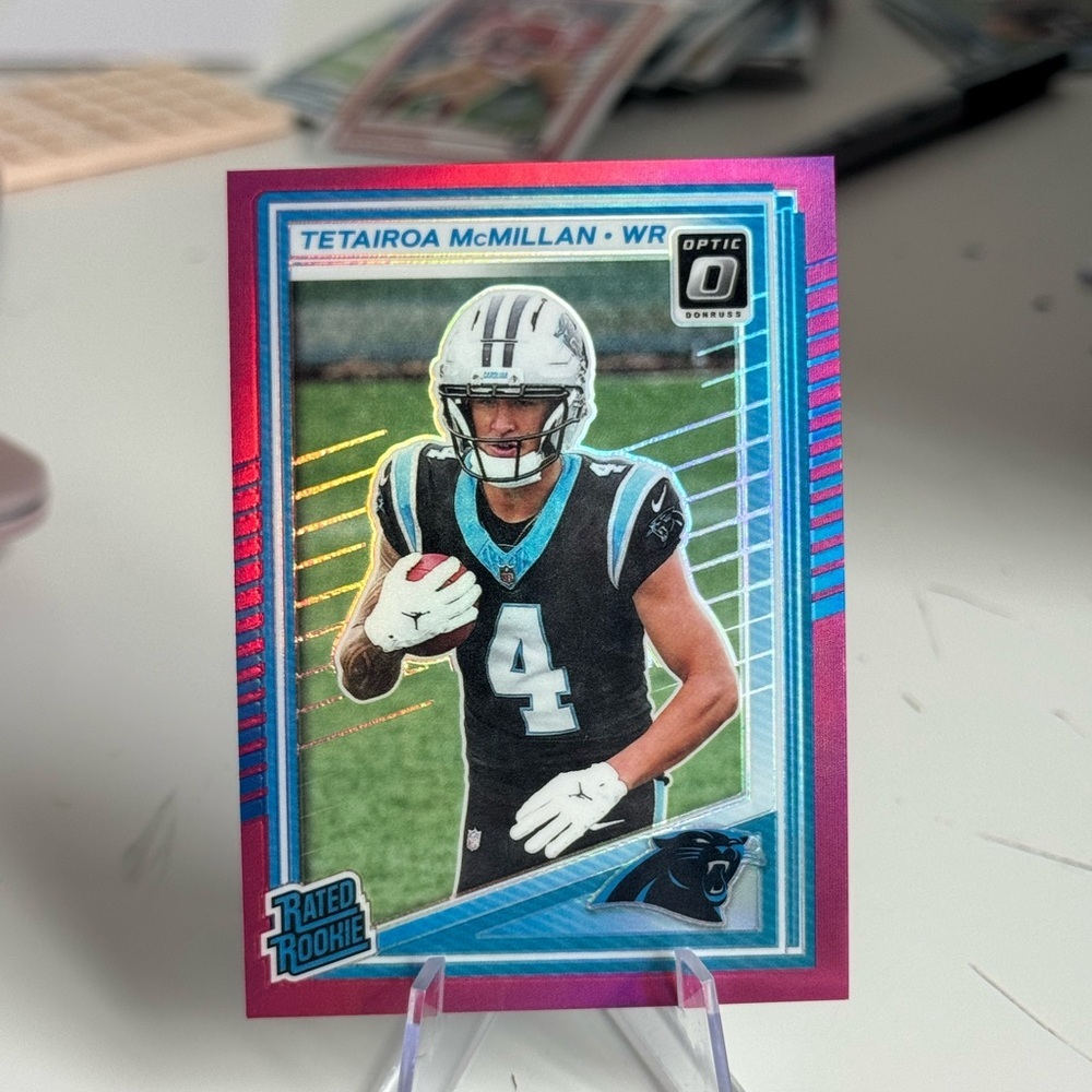 🔥 2025 Tetairoa McMillan Panini Donruss Optic Pink Prizm. Carolina Panthers.